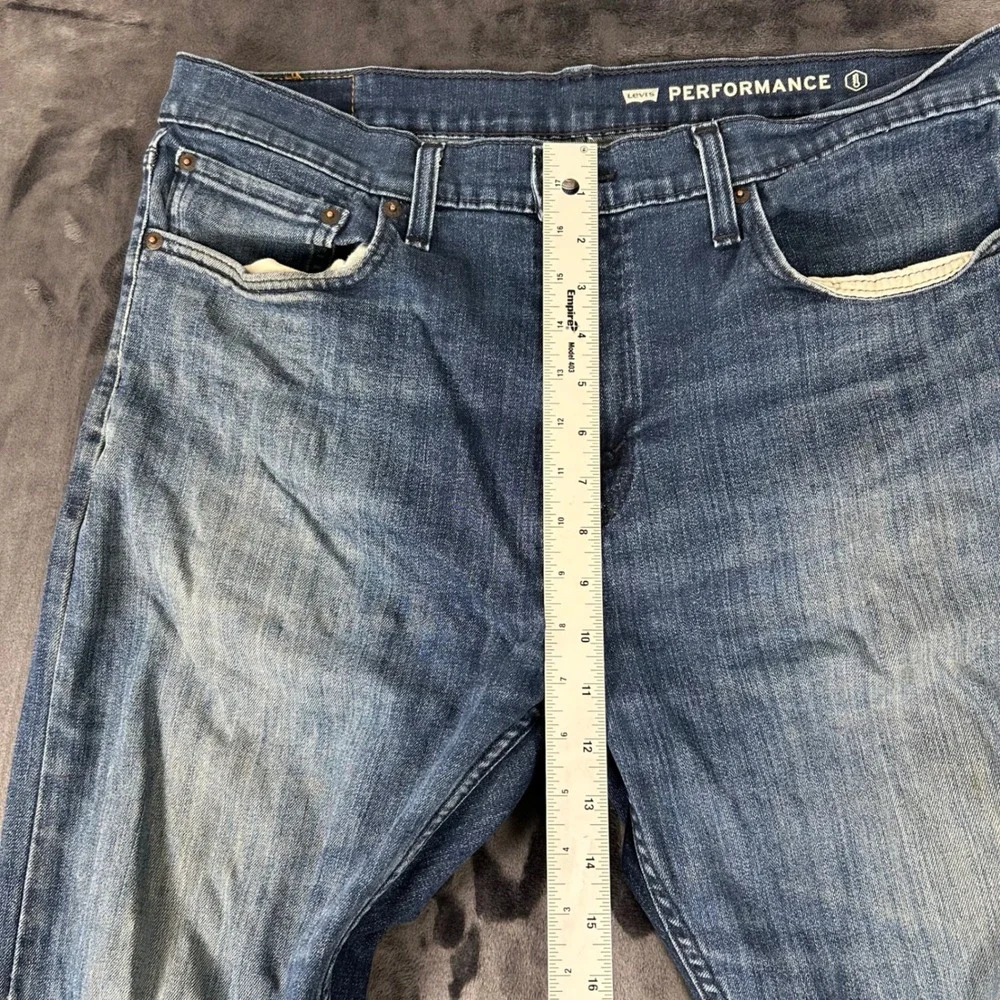 Levi's 502 Regular Taper Jeans Mens 36x30 Blue Performance Stretch Denim